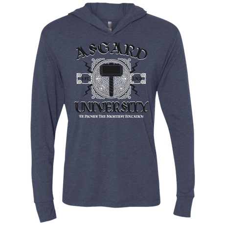 T-Shirts Vintage Navy / X-Small Asgard University Triblend Long Sleeve Hoodie Tee