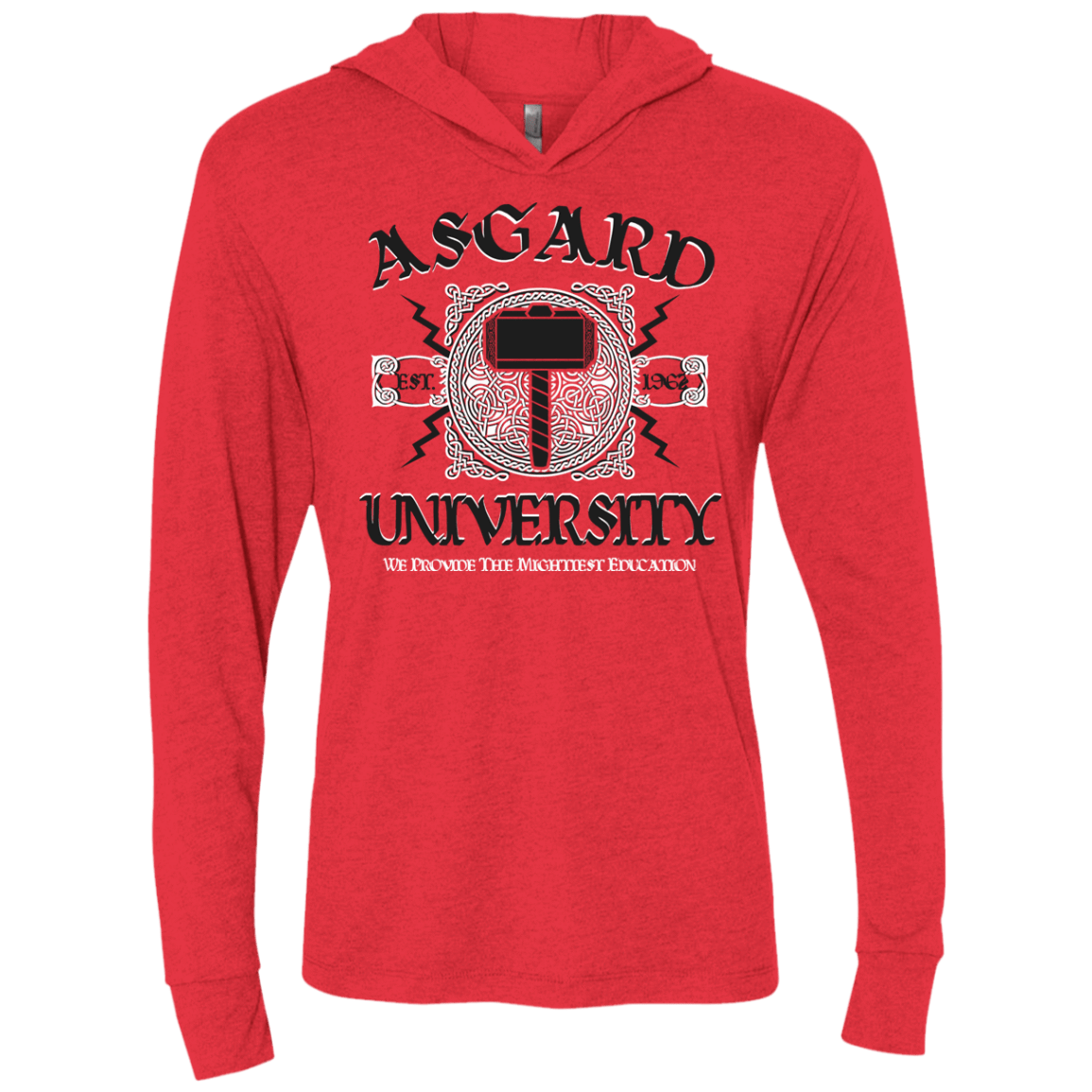 T-Shirts Vintage Red / X-Small Asgard University Triblend Long Sleeve Hoodie Tee