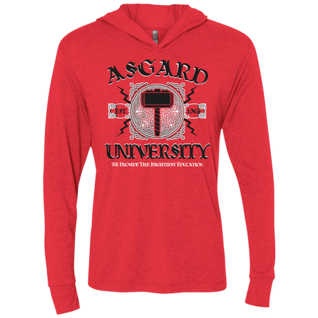 T-Shirts Vintage Red / X-Small Asgard University Triblend Long Sleeve Hoodie Tee