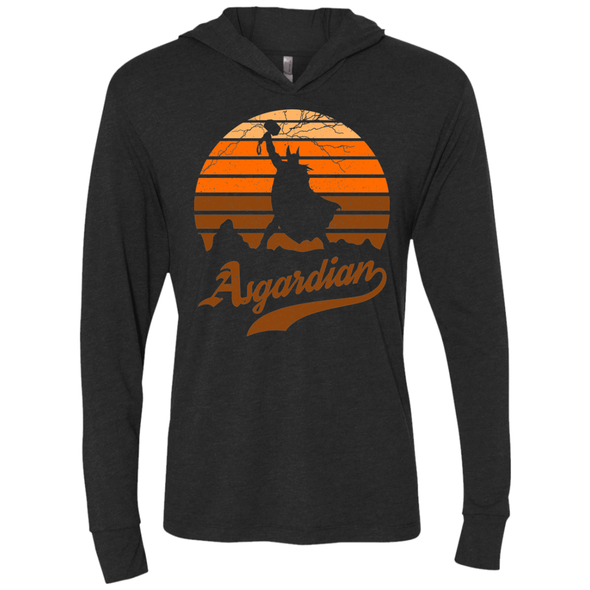 T-Shirts Vintage Black / X-Small Asgardian Sun Set Triblend Long Sleeve Hoodie Tee