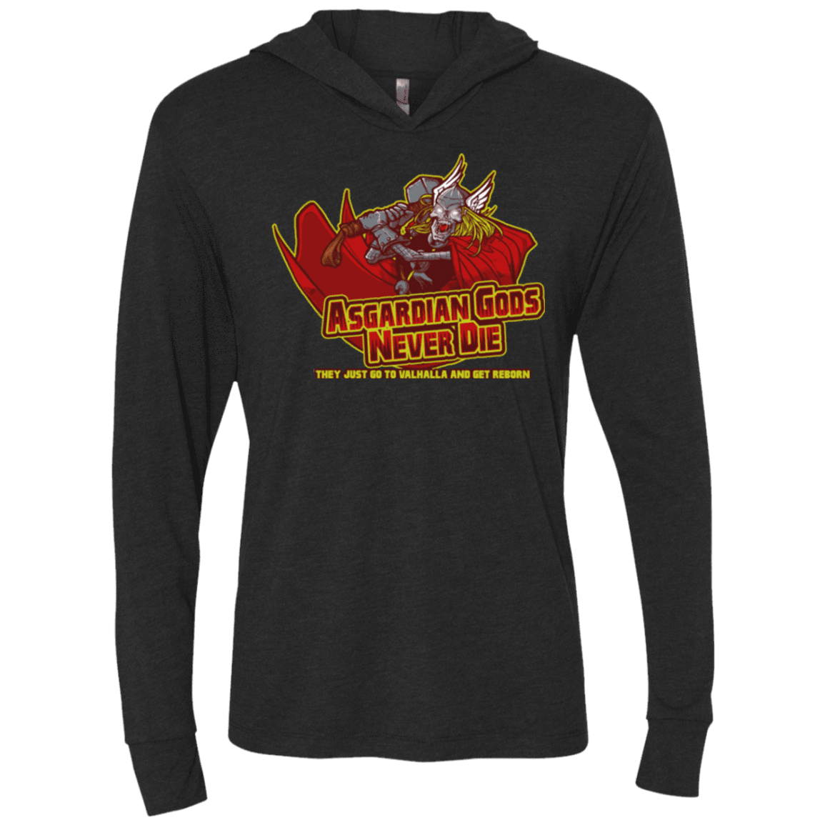 T-Shirts Vintage Black / X-Small Asgardian Triblend Long Sleeve Hoodie Tee