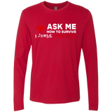 T-Shirts Red / Small Ask Me How To Survive A Zombie Apocalypse Men's Premium Long Sleeve