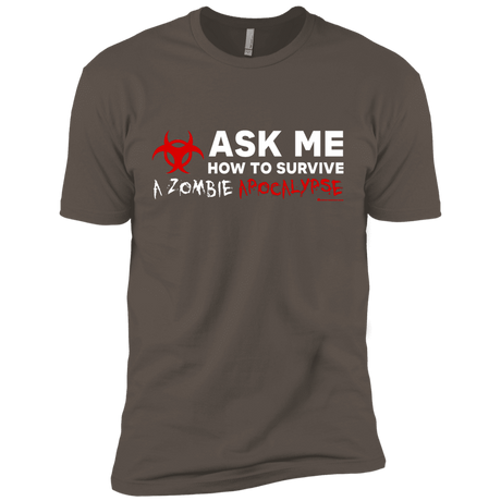 T-Shirts Warm Grey / X-Small Ask Me How To Survive A Zombie Apocalypse Men's Premium T-Shirt