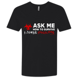 Ask Me How To Survive A Zombie Apocalypse Men's Premium V-Neck