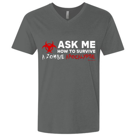 Ask Me How To Survive A Zombie Apocalypse Men's Premium V-Neck