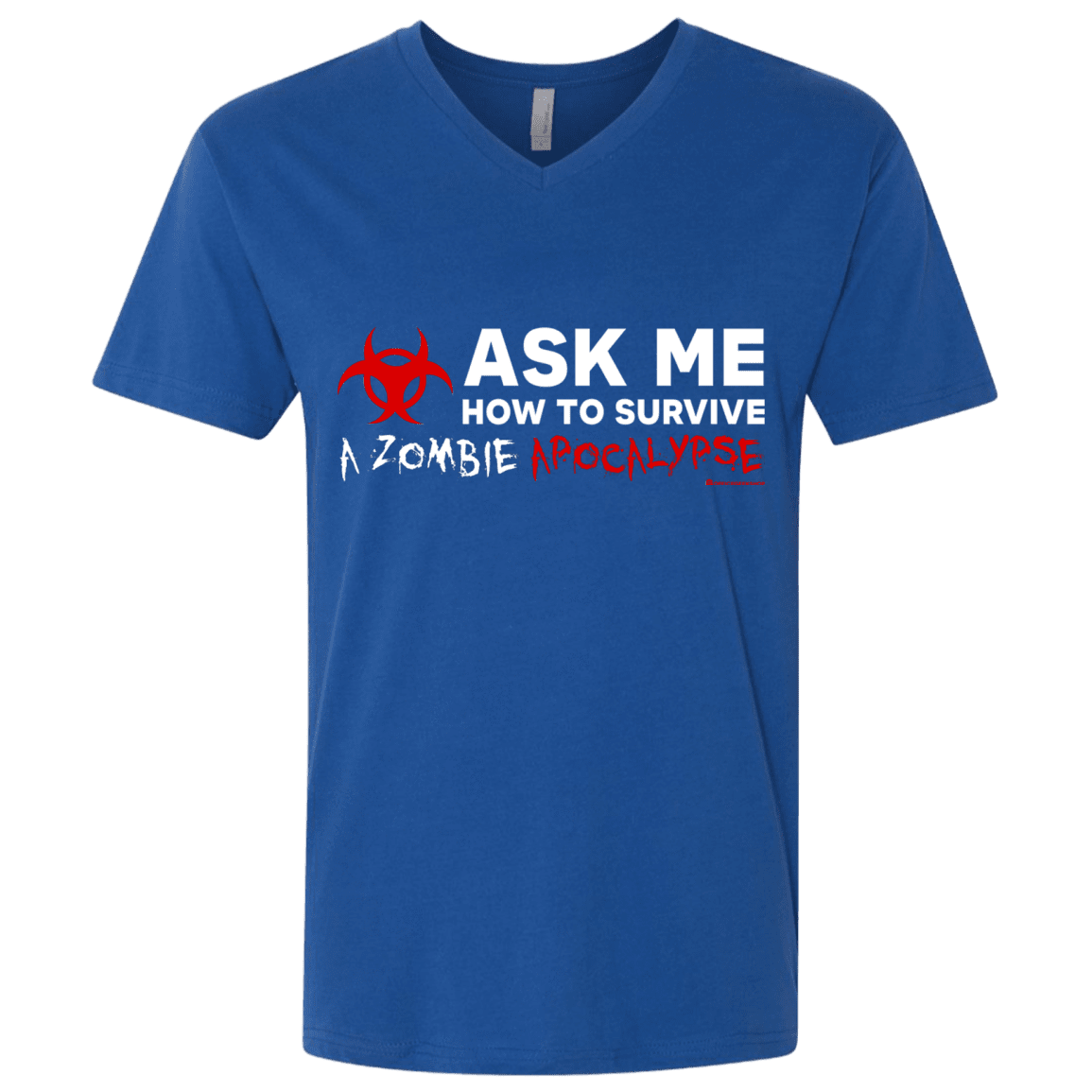 Ask Me How To Survive A Zombie Apocalypse Men's Premium V-Neck