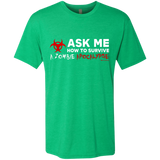 T-Shirts Envy / Small Ask Me How To Survive A Zombie Apocalypse Men's Triblend T-Shirt