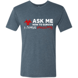 T-Shirts Indigo / Small Ask Me How To Survive A Zombie Apocalypse Men's Triblend T-Shirt