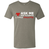 T-Shirts Venetian Grey / Small Ask Me How To Survive A Zombie Apocalypse Men's Triblend T-Shirt