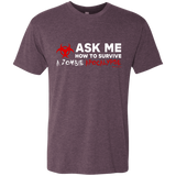 T-Shirts Vintage Purple / Small Ask Me How To Survive A Zombie Apocalypse Men's Triblend T-Shirt