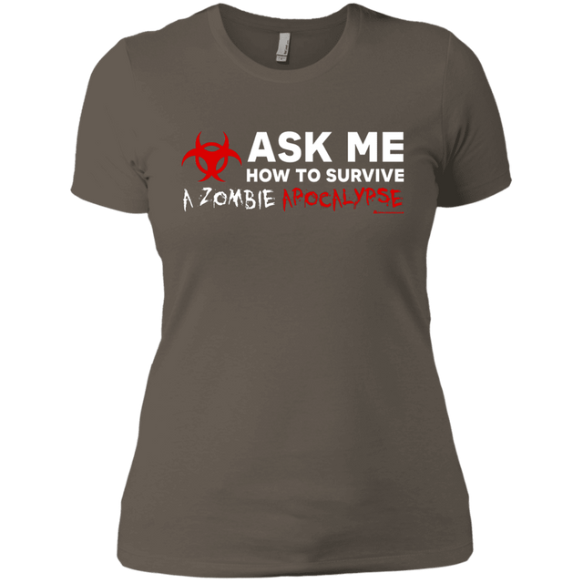 T-Shirts Warm Grey / X-Small Ask Me How To Survive A Zombie Apocalypse Women's Premium T-Shirt