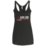 T-Shirts Vintage Black / X-Small Ask Me How To Survive A Zombie Apocalypse Women's Triblend Racerback Tank