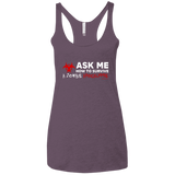 T-Shirts Vintage Purple / X-Small Ask Me How To Survive A Zombie Apocalypse Women's Triblend Racerback Tank