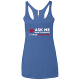 T-Shirts Vintage Royal / X-Small Ask Me How To Survive A Zombie Apocalypse Women's Triblend Racerback Tank