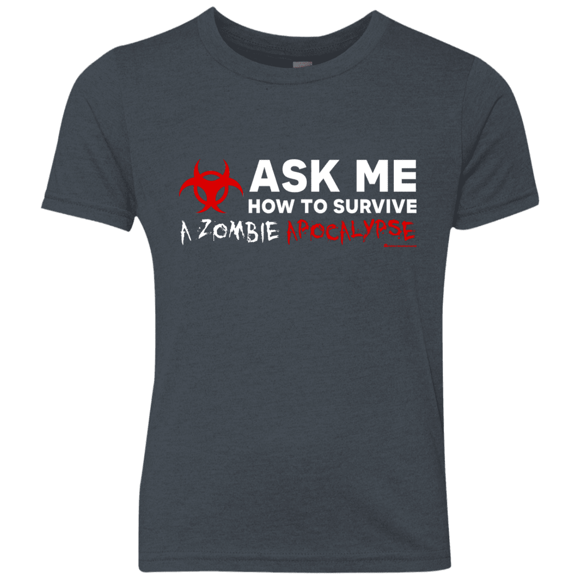 Ask Me How To Survive A Zombie Apocalypse Youth Triblend T-Shirt