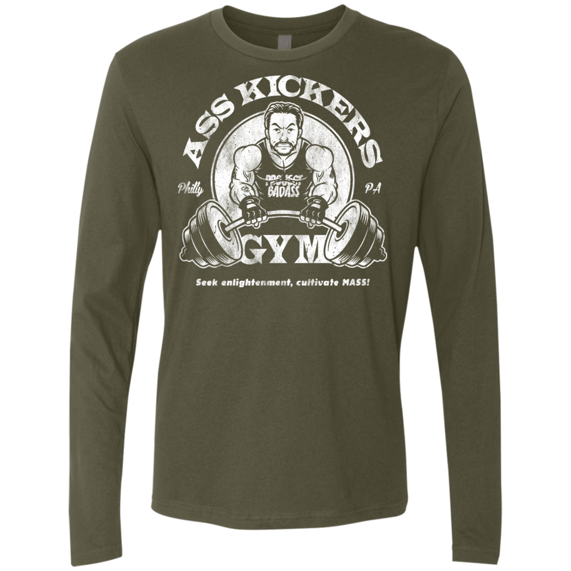 T-Shirts Military Green / Small Ass Kickers Gym Men's Premium Long Sleeve
