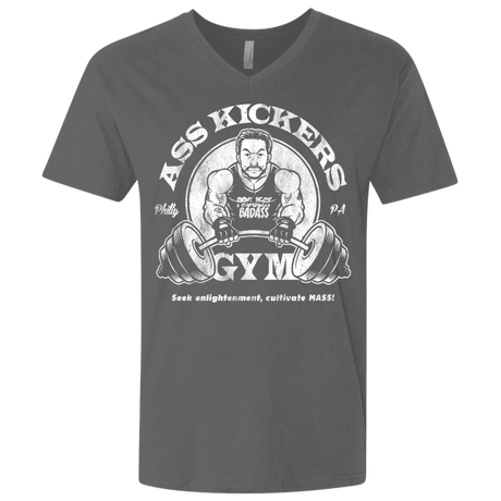 T-Shirts Heavy Metal / X-Small Ass Kickers Gym Men's Premium V-Neck