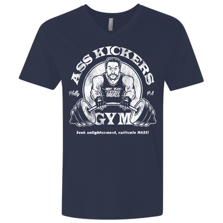 T-Shirts Midnight Navy / X-Small Ass Kickers Gym Men's Premium V-Neck