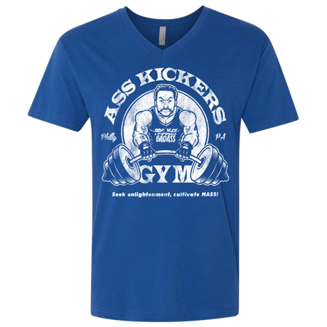 T-Shirts Royal / X-Small Ass Kickers Gym Men's Premium V-Neck