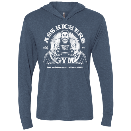T-Shirts Indigo / X-Small Ass Kickers Gym Triblend Long Sleeve Hoodie Tee