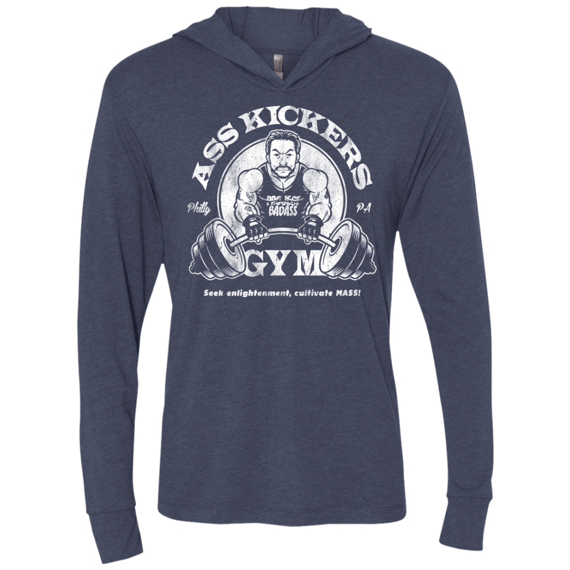 T-Shirts Vintage Navy / X-Small Ass Kickers Gym Triblend Long Sleeve Hoodie Tee