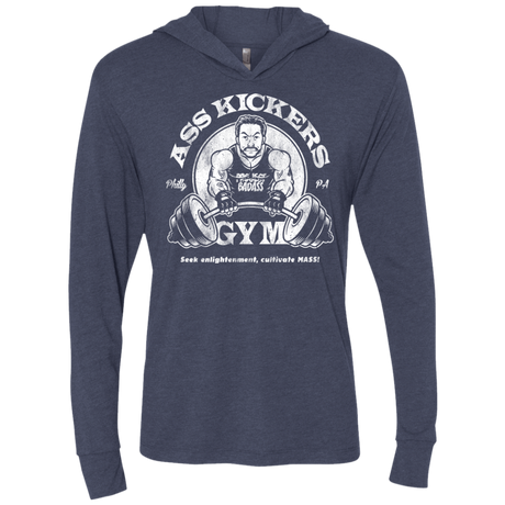 T-Shirts Vintage Navy / X-Small Ass Kickers Gym Triblend Long Sleeve Hoodie Tee