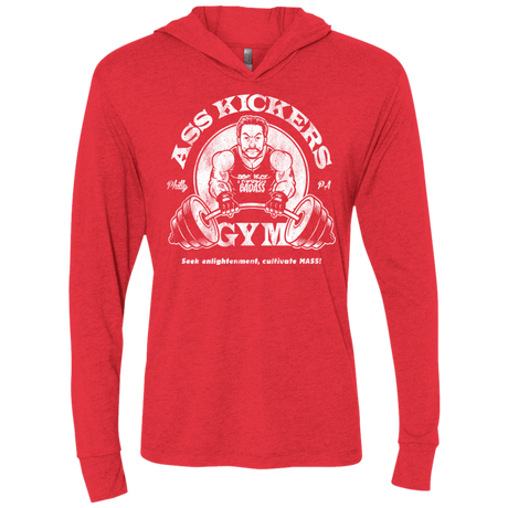 T-Shirts Vintage Red / X-Small Ass Kickers Gym Triblend Long Sleeve Hoodie Tee