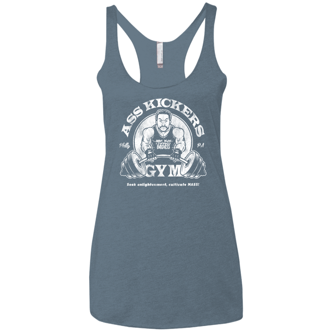 T-Shirts Indigo / X-Small Ass Kickers Gym Women's Triblend Racerback Tank