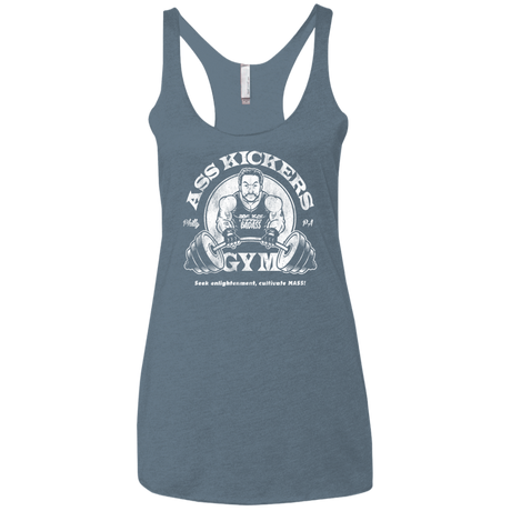 T-Shirts Indigo / X-Small Ass Kickers Gym Women's Triblend Racerback Tank