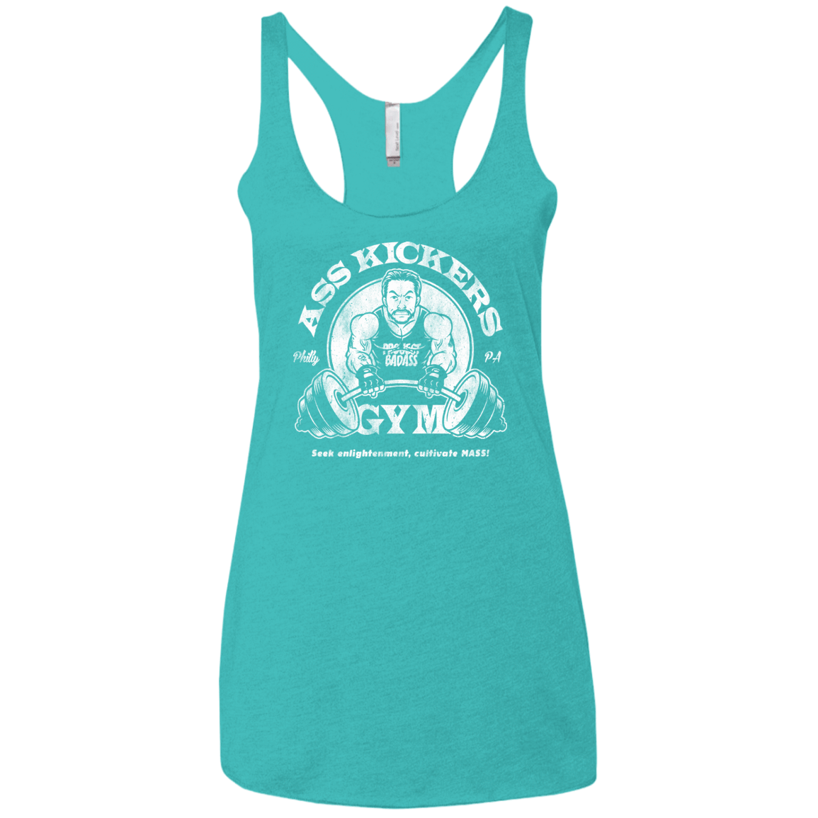 T-Shirts Tahiti Blue / X-Small Ass Kickers Gym Women's Triblend Racerback Tank