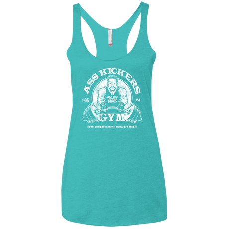 T-Shirts Tahiti Blue / X-Small Ass Kickers Gym Women's Triblend Racerback Tank