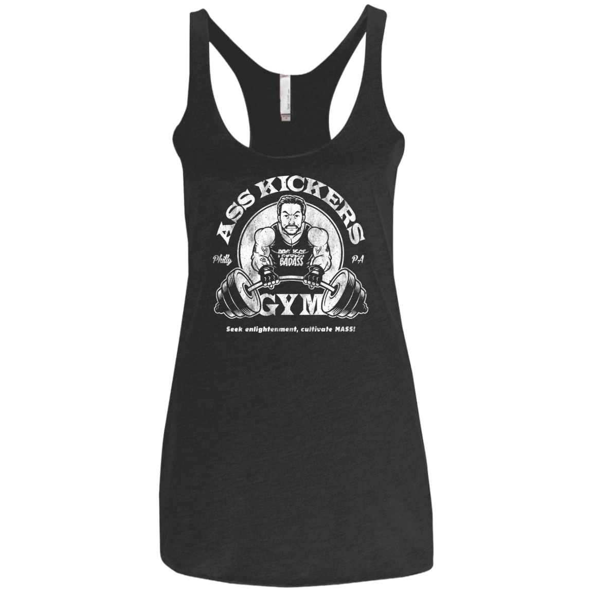 T-Shirts Vintage Black / X-Small Ass Kickers Gym Women's Triblend Racerback Tank