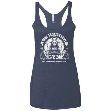 T-Shirts Vintage Navy / X-Small Ass Kickers Gym Women's Triblend Racerback Tank