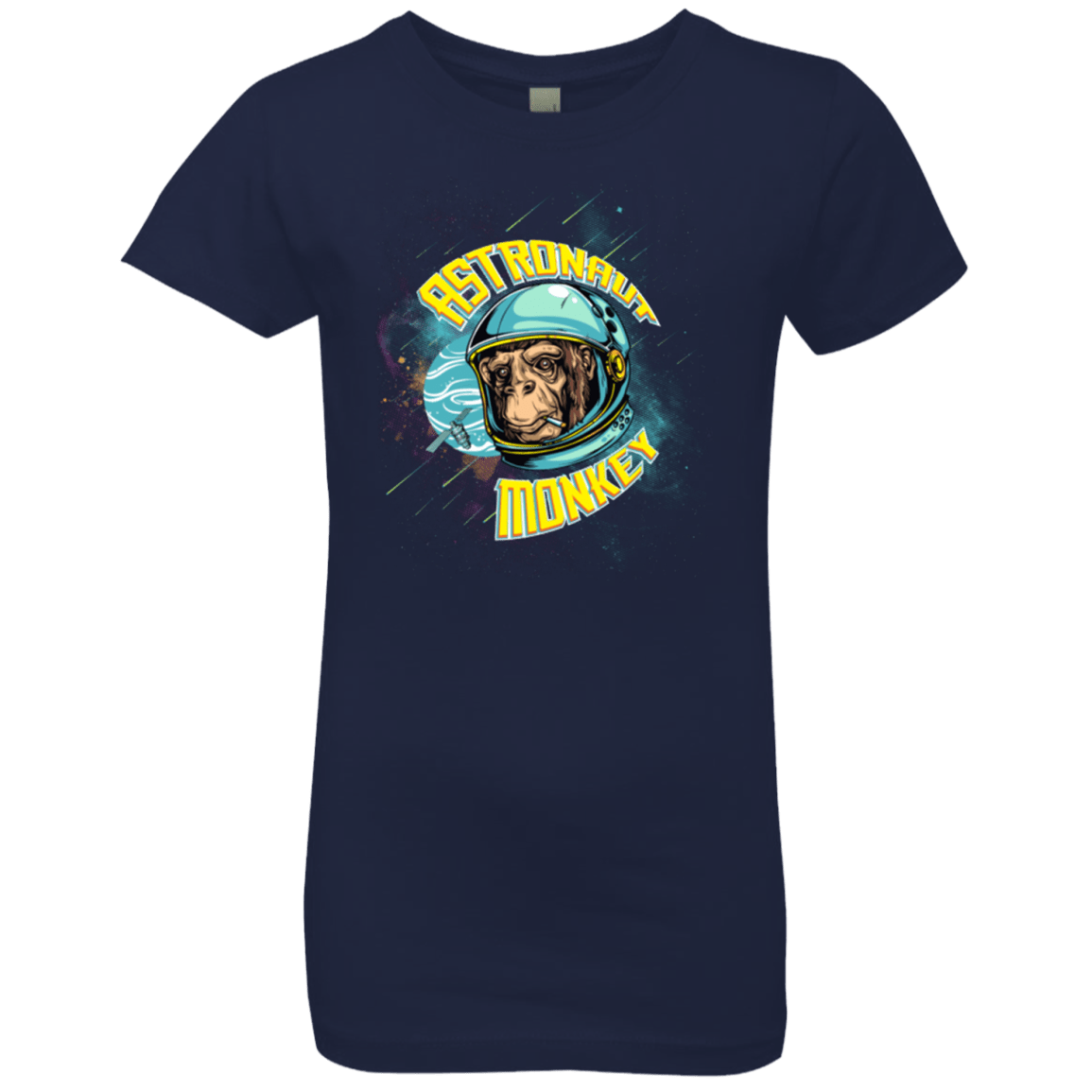 T-Shirts Midnight Navy / YXS ASTRONAUT MONKEY Girls Premium T-Shirt