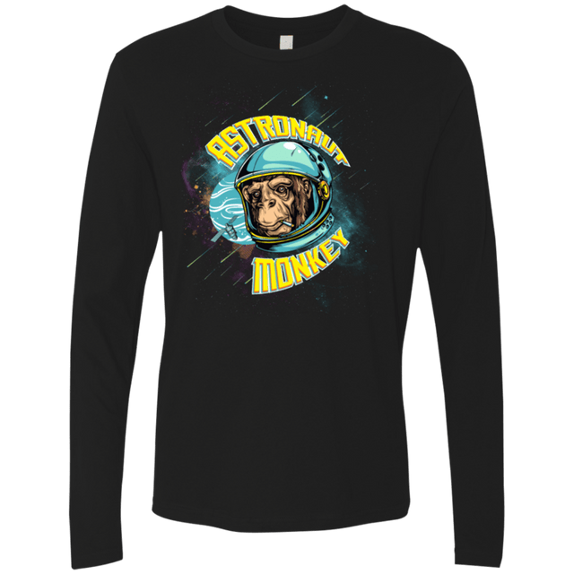 T-Shirts Black / Small ASTRONAUT MONKEY Men's Premium Long Sleeve