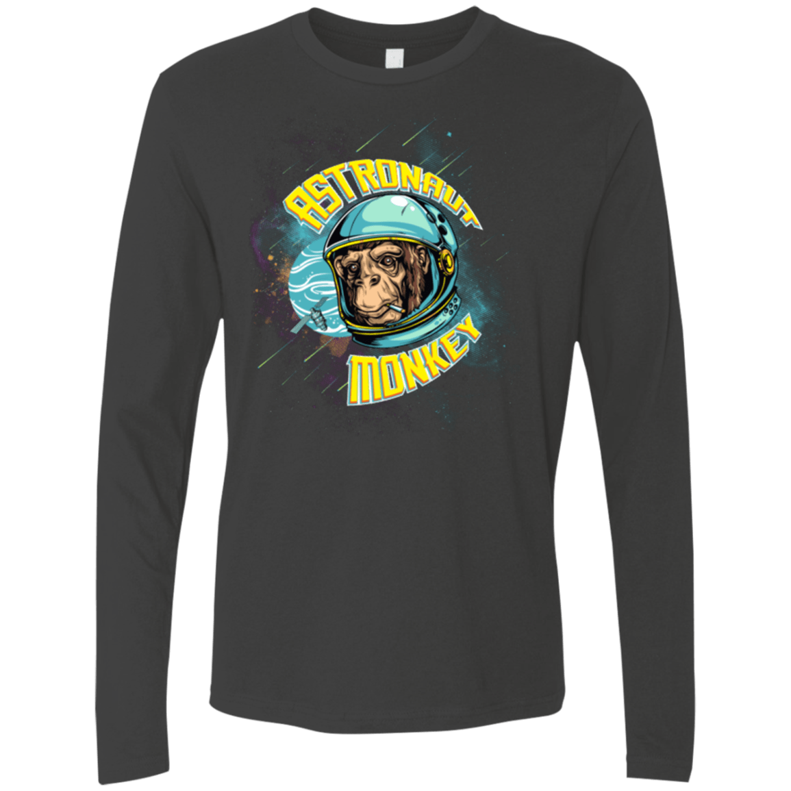 T-Shirts Heavy Metal / Small ASTRONAUT MONKEY Men's Premium Long Sleeve