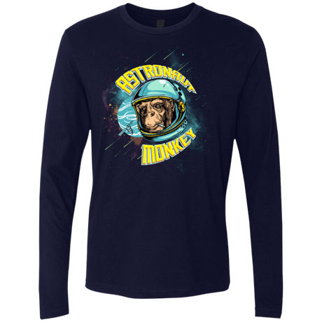 T-Shirts Midnight Navy / Small ASTRONAUT MONKEY Men's Premium Long Sleeve