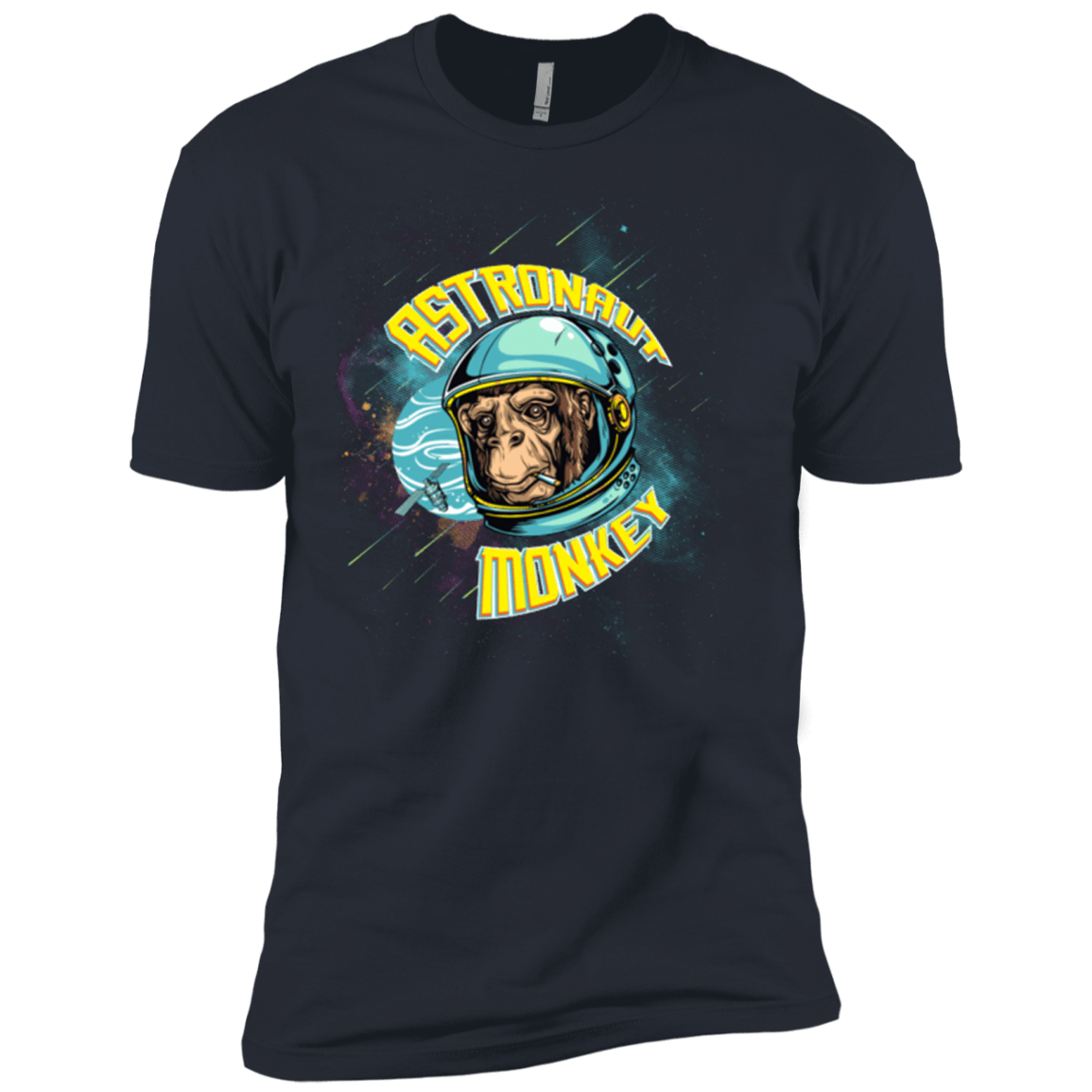 T-Shirts Indigo / X-Small ASTRONAUT MONKEY Men's Premium T-Shirt