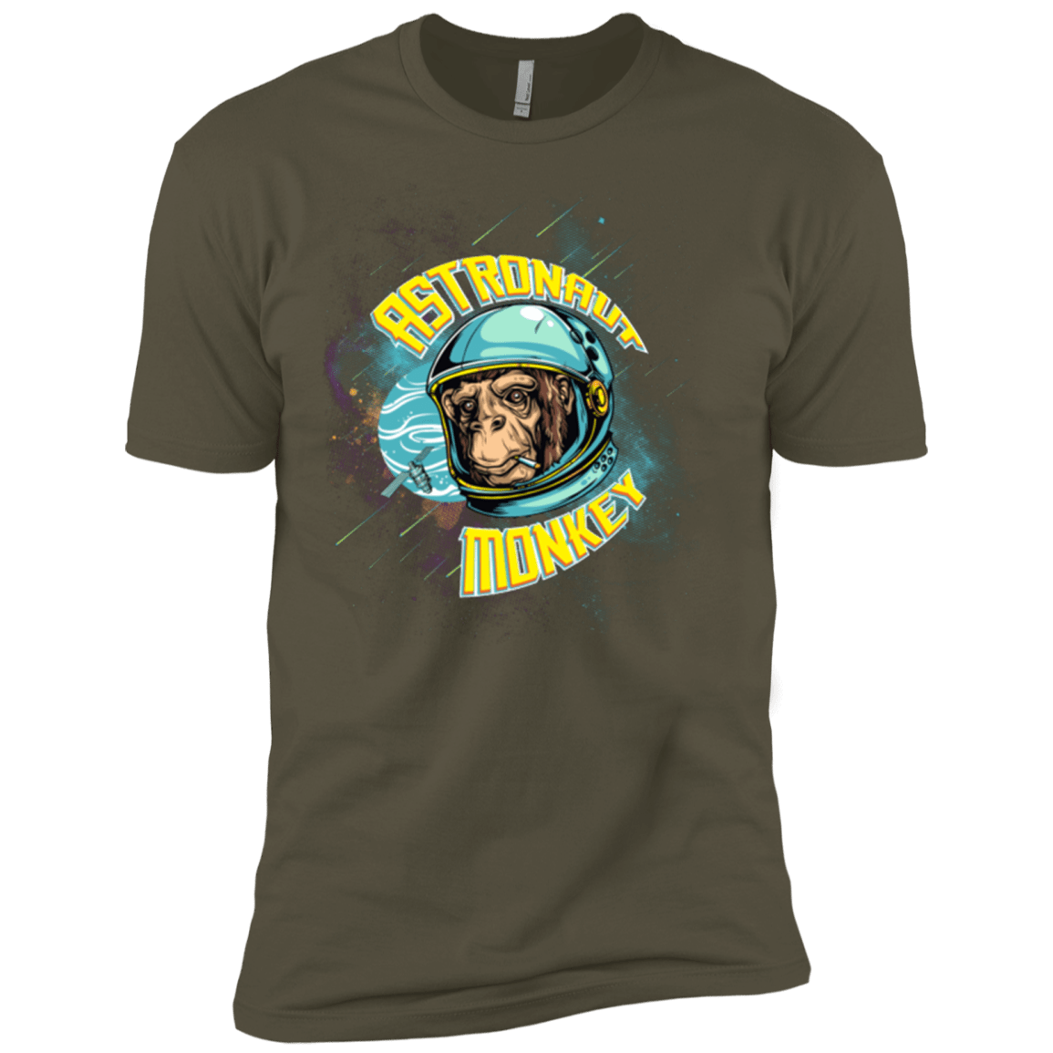 T-Shirts Military Green / X-Small ASTRONAUT MONKEY Men's Premium T-Shirt