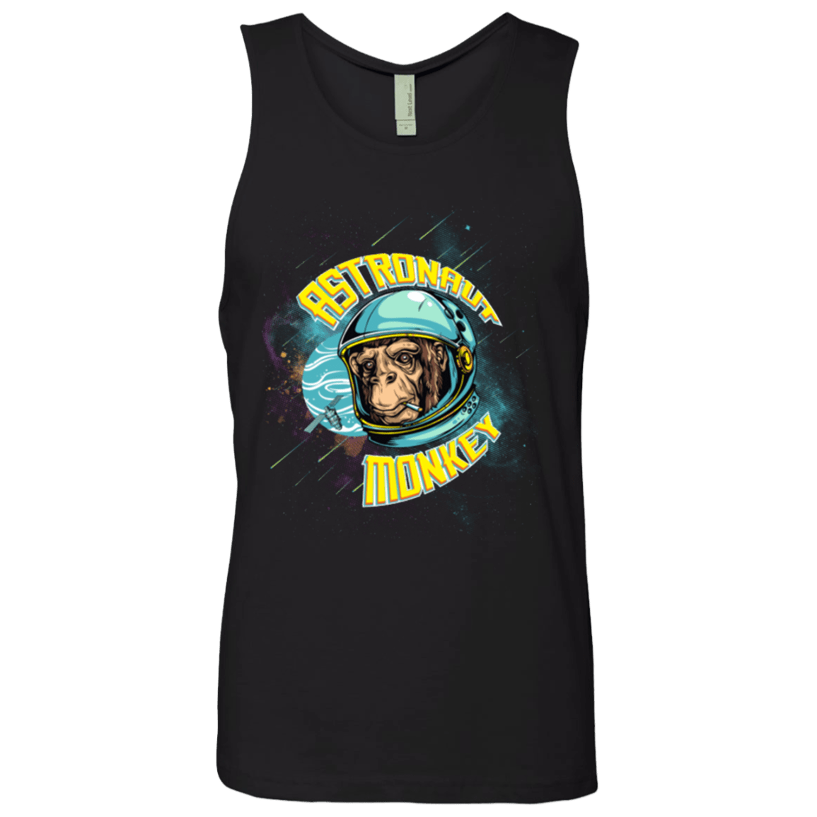 T-Shirts Black / Small ASTRONAUT MONKEY Men's Premium Tank Top