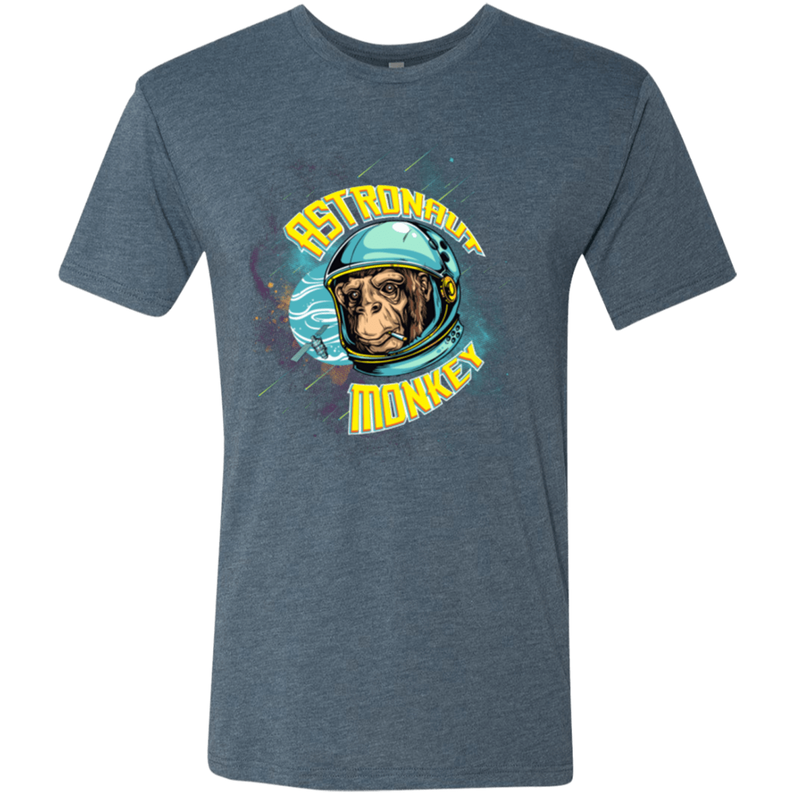 T-Shirts Indigo / Small ASTRONAUT MONKEY Men's Triblend T-Shirt