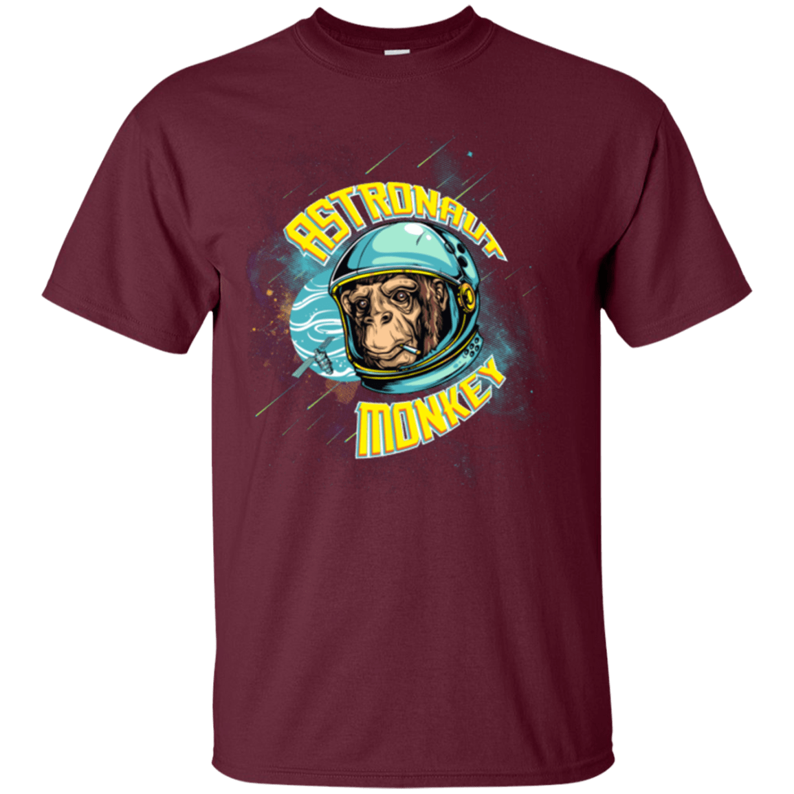 T-Shirts Maroon / Small ASTRONAUT MONKEY T-Shirt