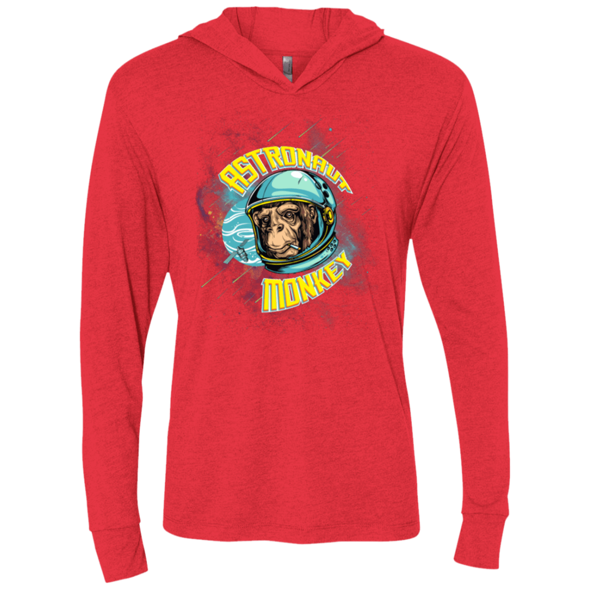 ASTRONAUT MONKEY Triblend Long Sleeve Hoodie Tee