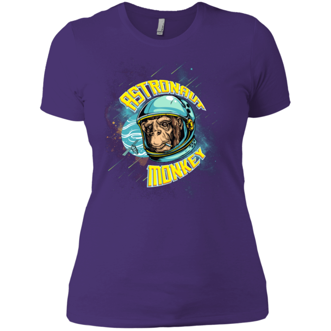 T-Shirts Purple / X-Small ASTRONAUT MONKEY Women's Premium T-Shirt
