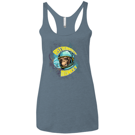 T-Shirts Indigo / X-Small ASTRONAUT MONKEY Women's Triblend Racerback Tank