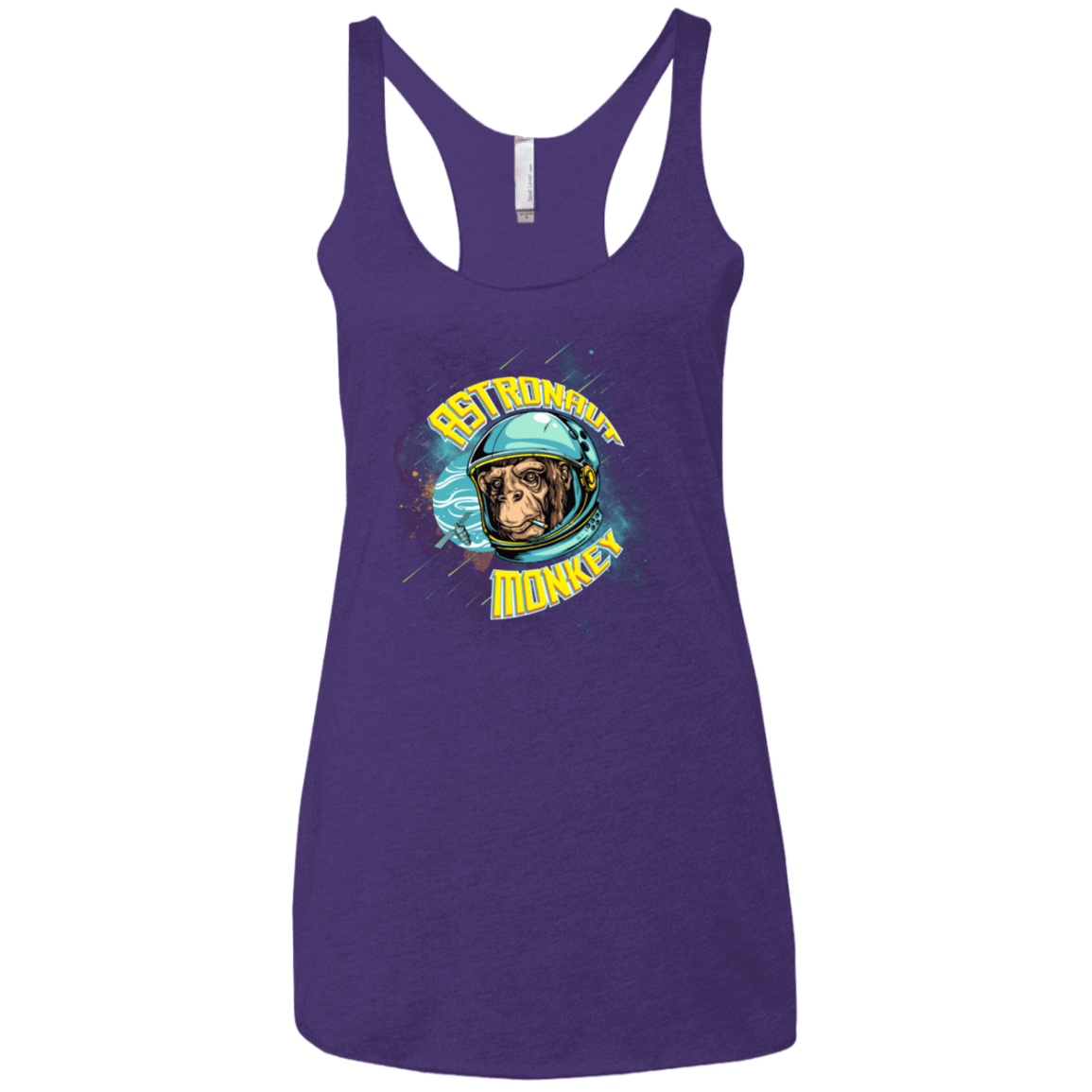 T-Shirts Purple / X-Small ASTRONAUT MONKEY Women's Triblend Racerback Tank