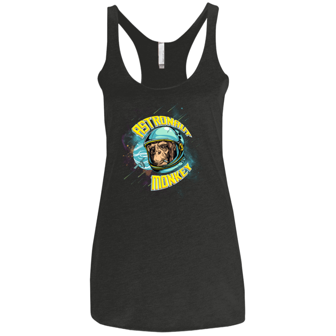 T-Shirts Vintage Black / X-Small ASTRONAUT MONKEY Women's Triblend Racerback Tank