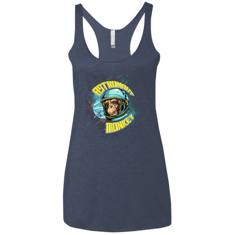 T-Shirts Vintage Navy / X-Small ASTRONAUT MONKEY Women's Triblend Racerback Tank