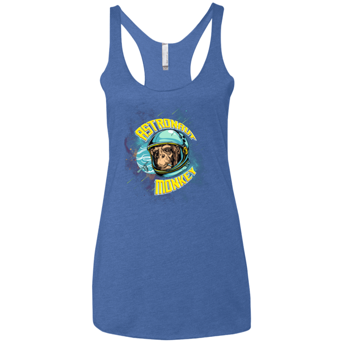 T-Shirts Vintage Royal / X-Small ASTRONAUT MONKEY Women's Triblend Racerback Tank