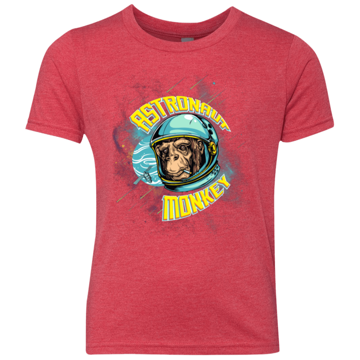 T-Shirts Vintage Red / YXS ASTRONAUT MONKEY Youth Triblend T-Shirt